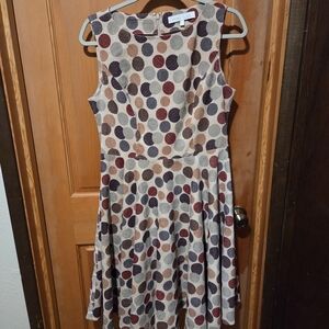 Miss Lulo Multicolor Polka Dot Midi Dress